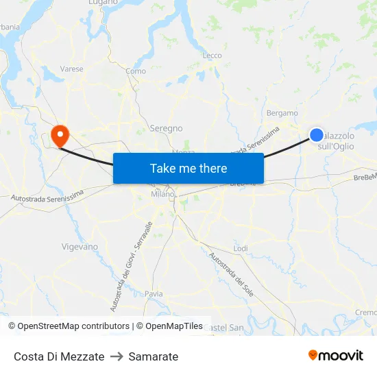 Costa di Mezzate to Samarate map