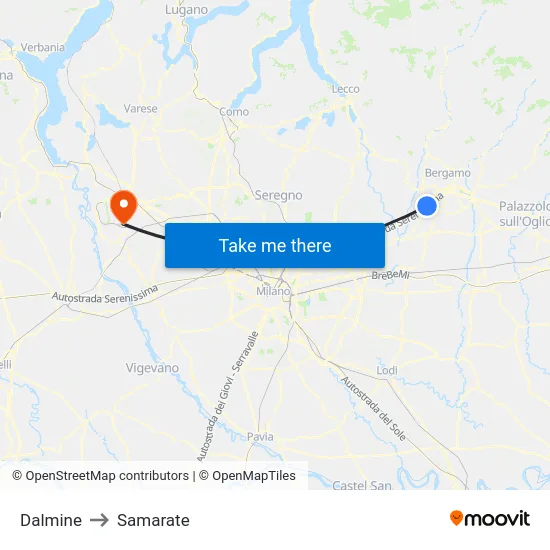 Dalmine to Samarate map