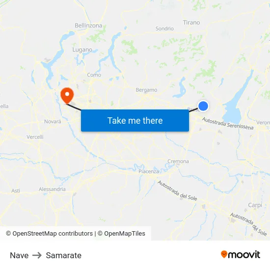 Ship to Samarate map
