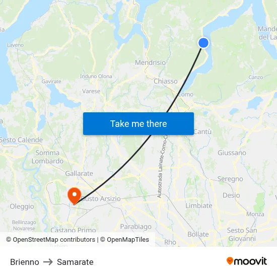 Brienno to Samarate map