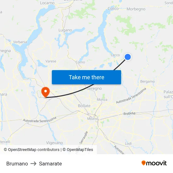 Brumano to Samarate map
