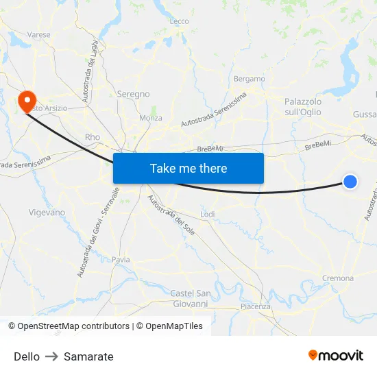 Dello to Samarate map