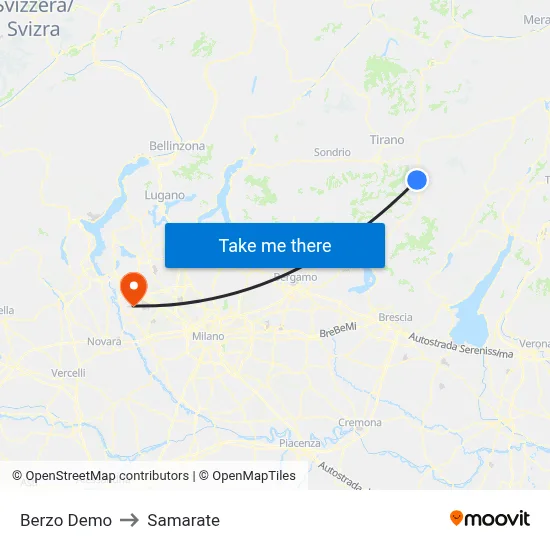 Berzo Demo to Samarate map