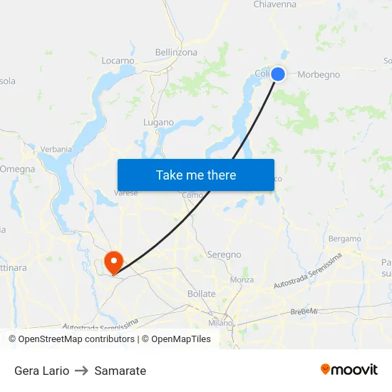 Gera Lario to Samarate map