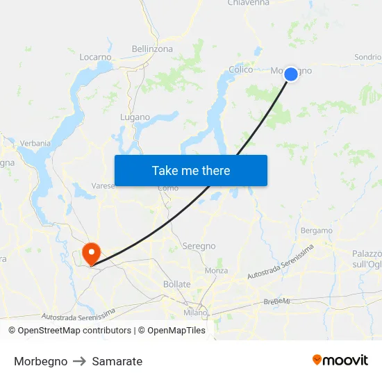 Morbegno to Samarate map
