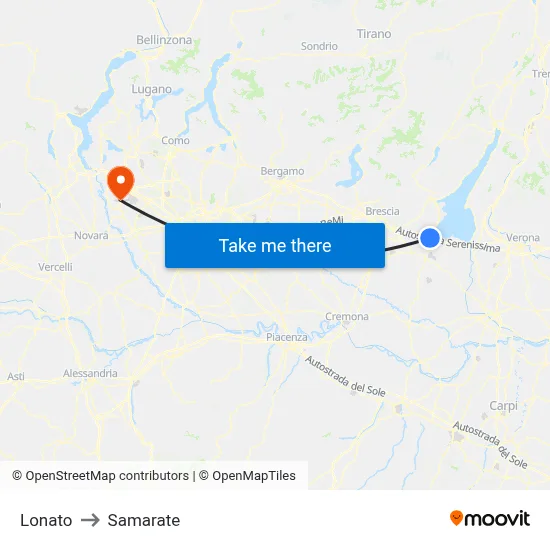 Lonato to Samarate map