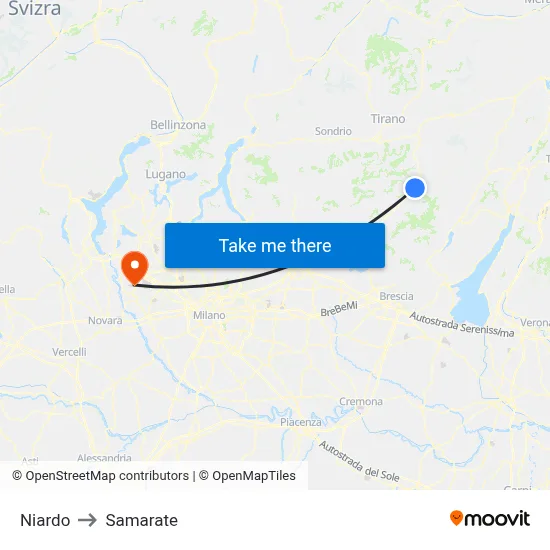 Niardo to Samarate map