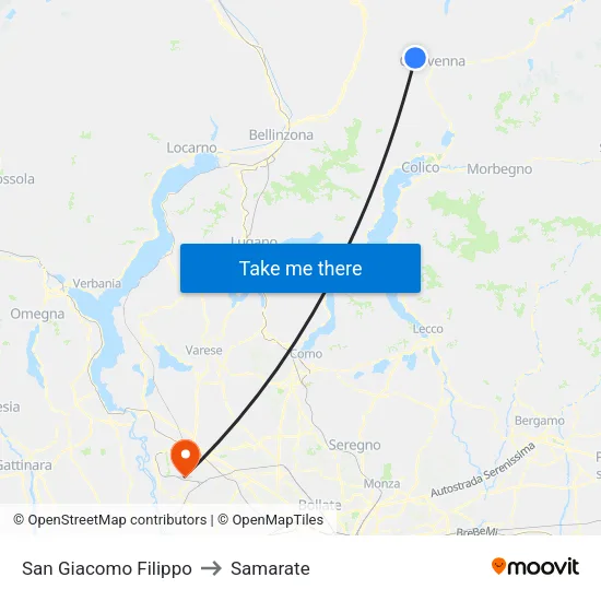 San Giacomo Filippo to Samarate map