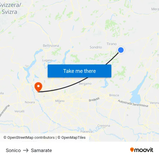 Sonico to Samarate map