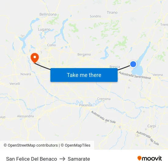 San Felice Del Benaco to Samarate map