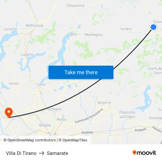 Villa Di Tirano to Samarate map