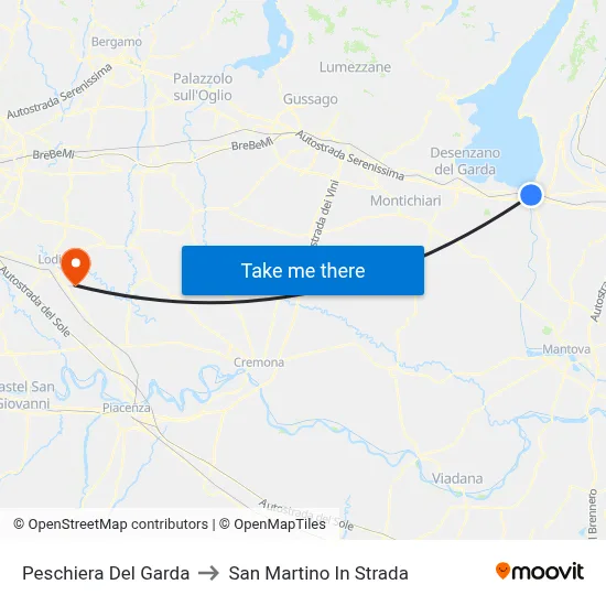 Peschiera Del Garda to San Martino In Strada map