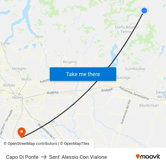 Capo Di Ponte to Sant' Alessio Con Vialone map