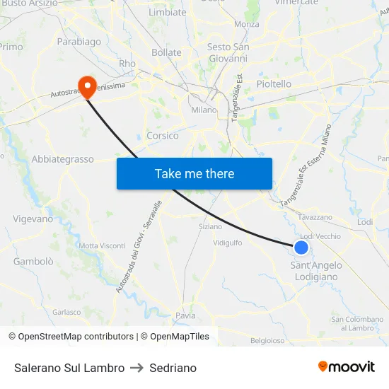 Salerano Sul Lambro to Sedriano map