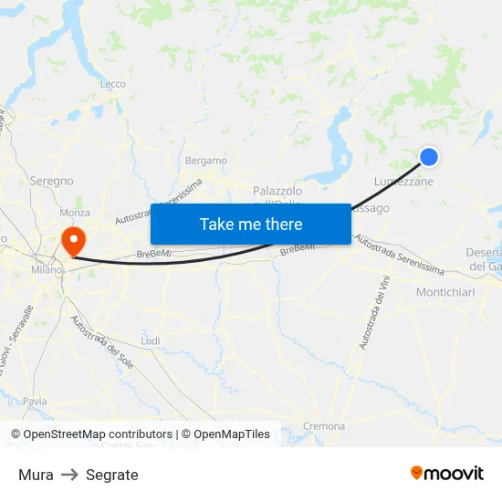 Mura to Segrate map