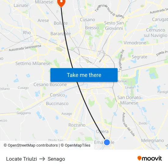 Locate Triulzi to Senago map
