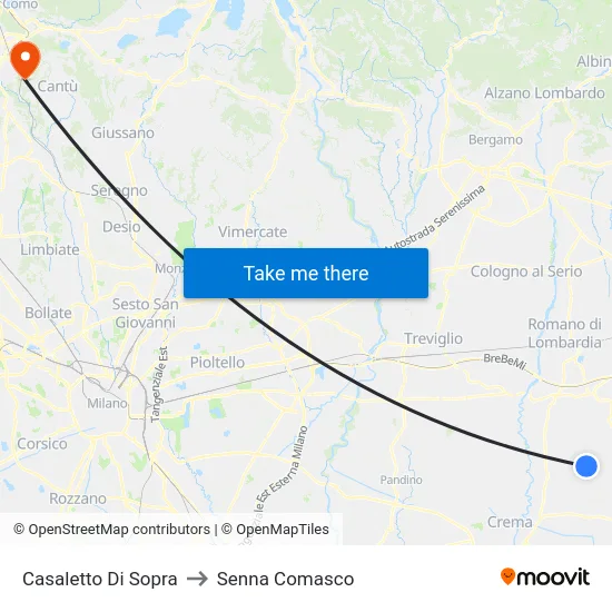 Casaletto di Sopra to Senna Comasco map