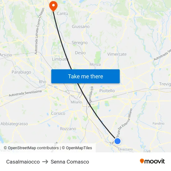 Casalmaiocco to Senna Comasco map