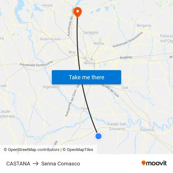 Castana to Senna Comasco map