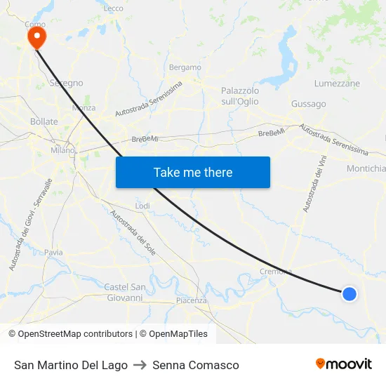 San Martino Del Lago to Senna Comasco map