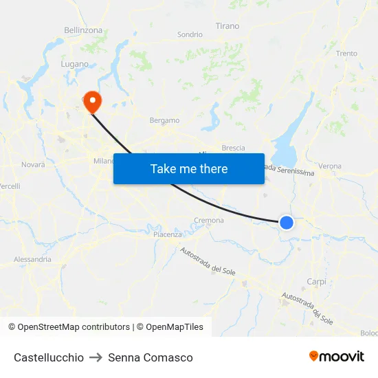 Castellucchio to Senna Comasco map