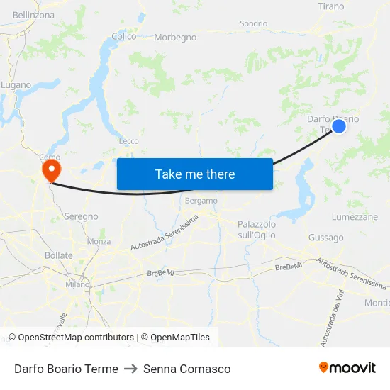 Darfo Boario Terme to Senna Comasco map