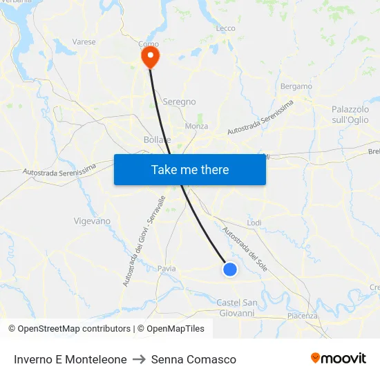Inverno e Monteleone to Senna Comasco map