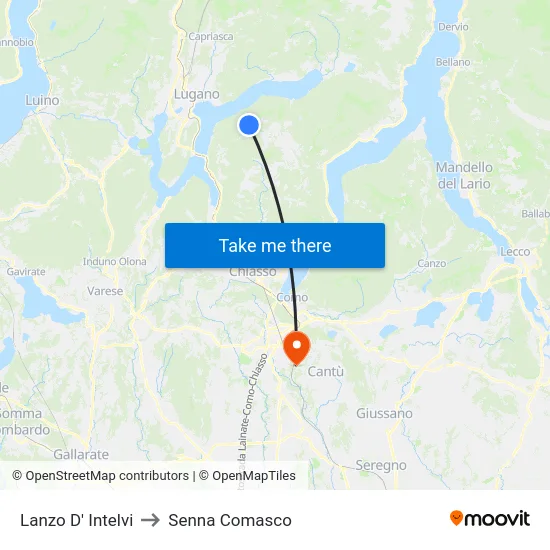 Lanzo d'Intelvi to Senna Comasco map
