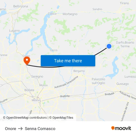 Onore to Senna Comasco map
