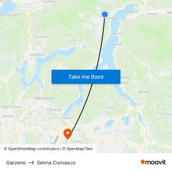 Garzeno to Senna Comasco map