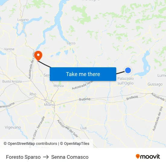 Foresto Sparso to Senna Comasco map
