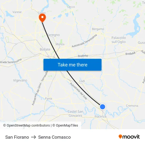 San Fiorano to Senna Comasco map
