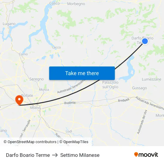 Darfo Boario Terme to Settimo Milanese map