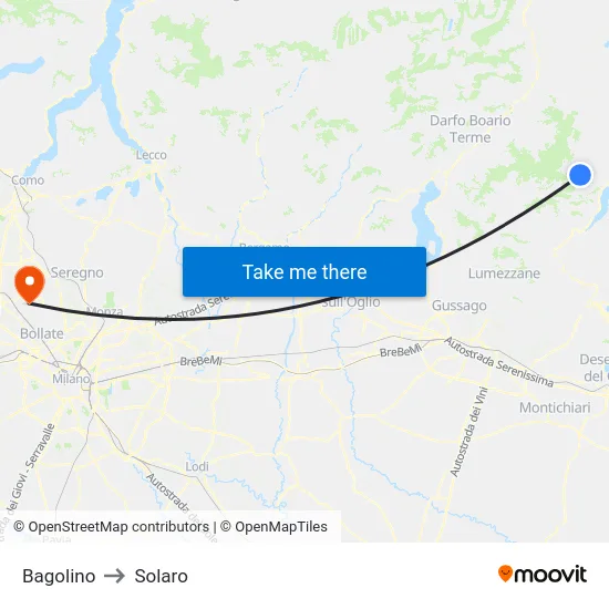 Bagolino to Solaro map