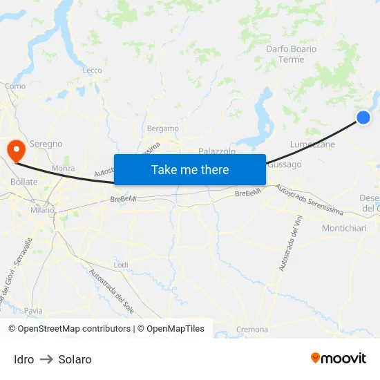 Idro to Solaro map