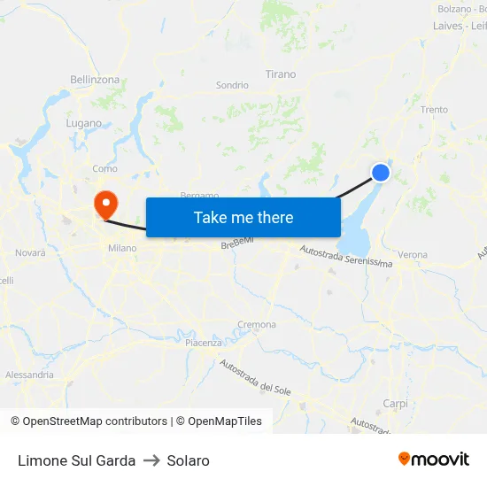 Limone Sul Garda to Solaro map