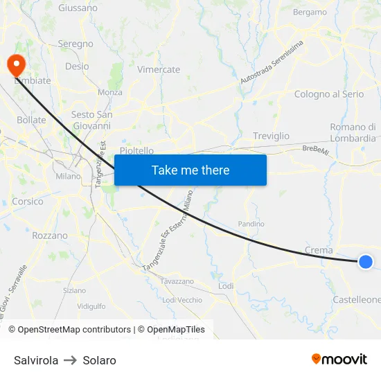 Salvirola to Solaro map