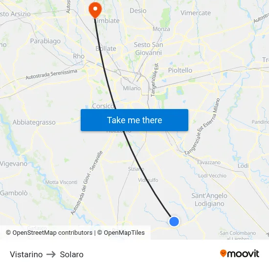 Vistarino to Solaro map
