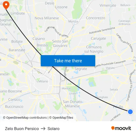 Zelo Buon Persico to Solaro map
