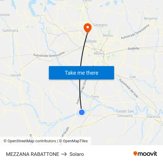 MEZZANA RABATTONE to Solaro map