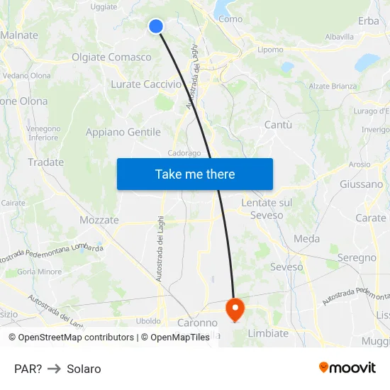 Parre to Solaro map