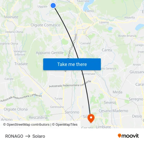 RONAGO to Solaro map