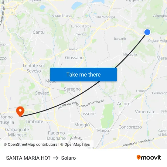 Santa Maria Ho? to Solaro map