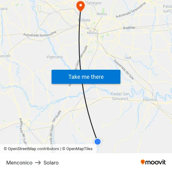 Menconico to Solaro map