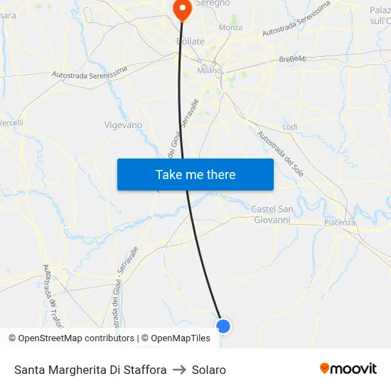 Santa Margherita di Staffora to Solaro map