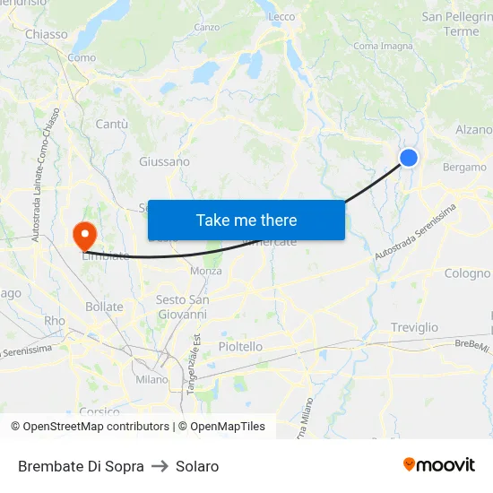 Brembate Di Sopra to Solaro map
