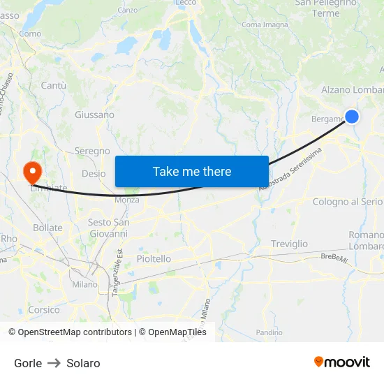 Gorle to Solaro map