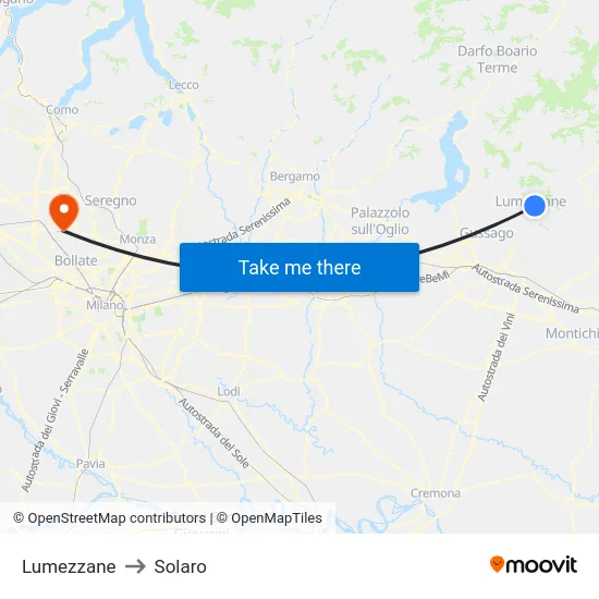 Lumezzane to Solaro map
