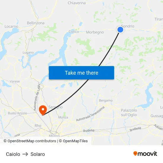 Caiolo to Solaro map