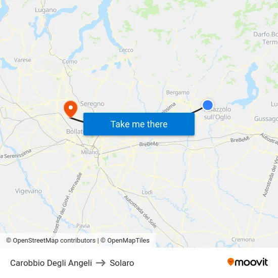 Carobbio Degli Angeli to Solaro map
